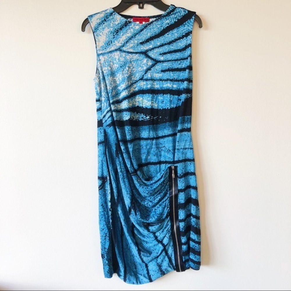 Vivienne Tam blue silk asymmetric dress sz P NWT